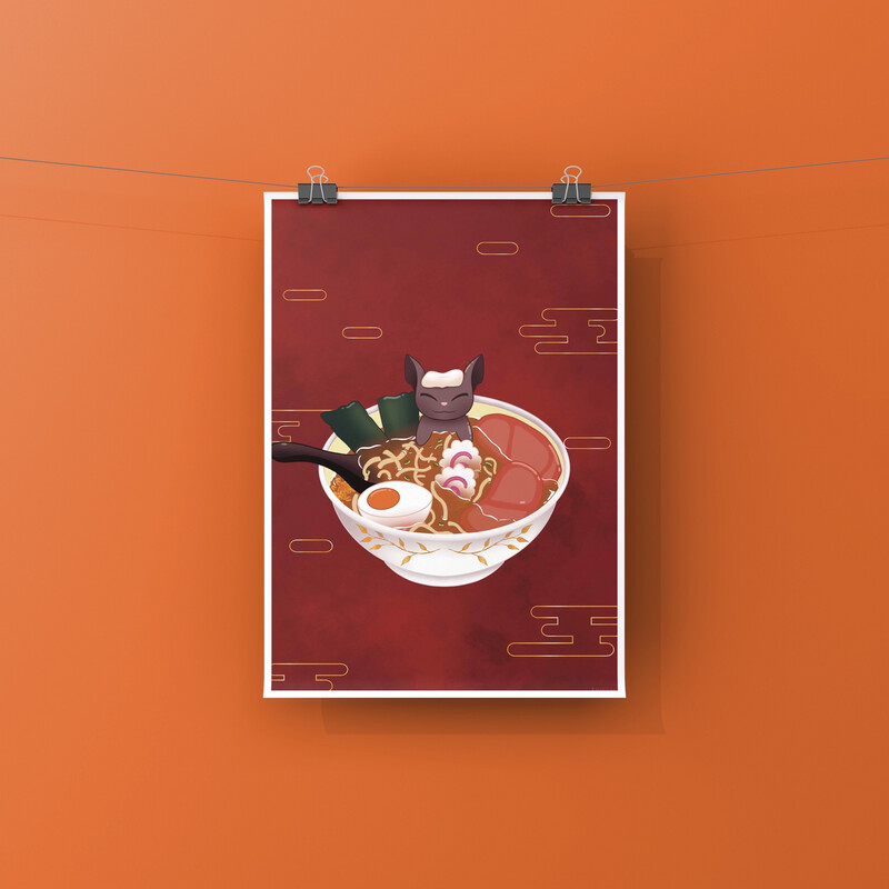 Print - Chat ramen A5