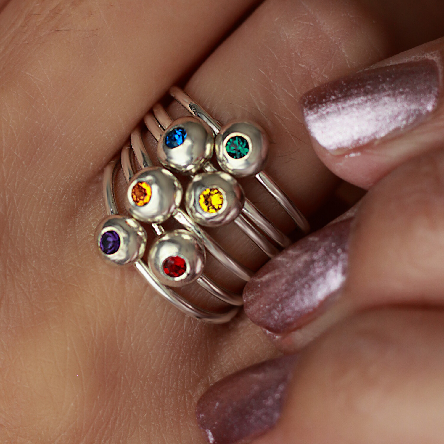 LGBTQ Rainbow Pride Rings Set