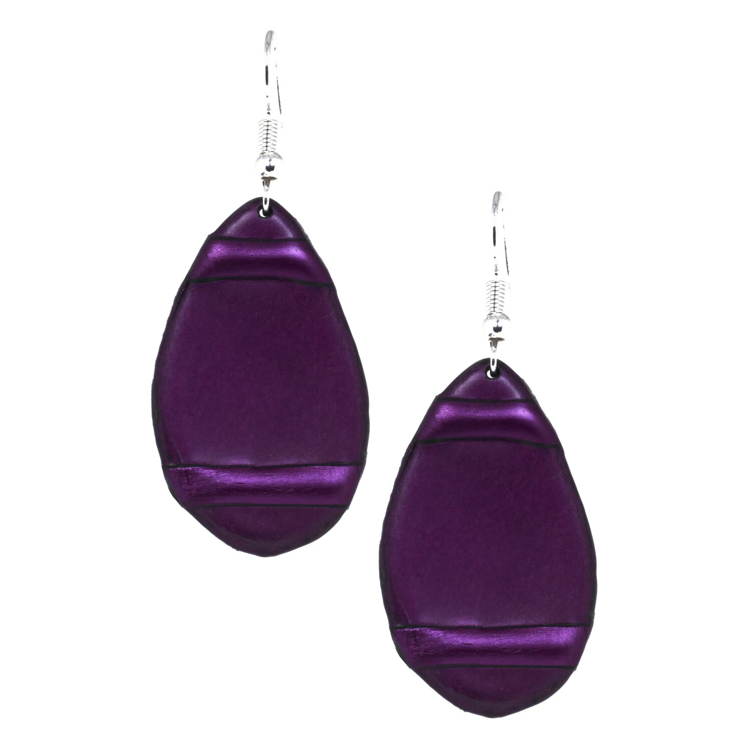 Purple Step Teardrop Earrings