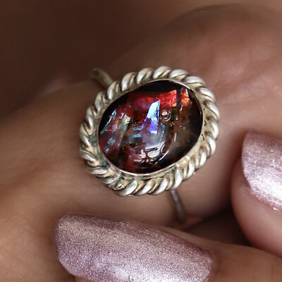 Faux Fire Opal Ring