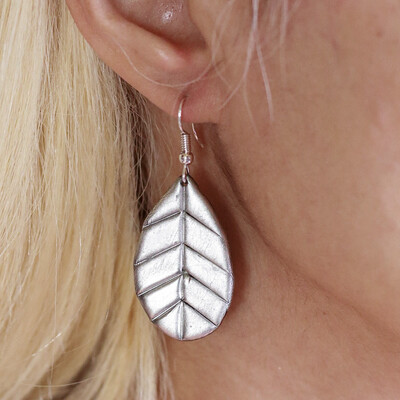Silver Leaf Earrings