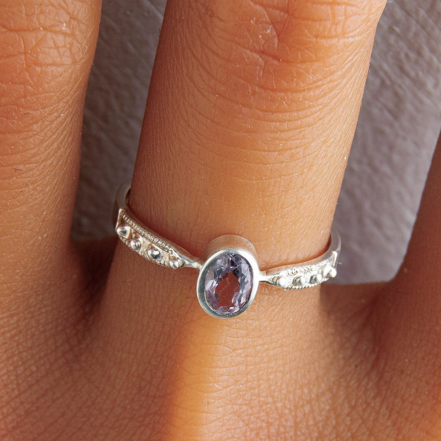 Purple Amethyst Deco Ring