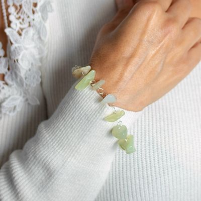 Silver Plated Green Aventurine Bracelet
