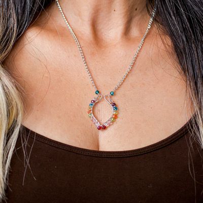 Silver Plated Color Bead necklace
