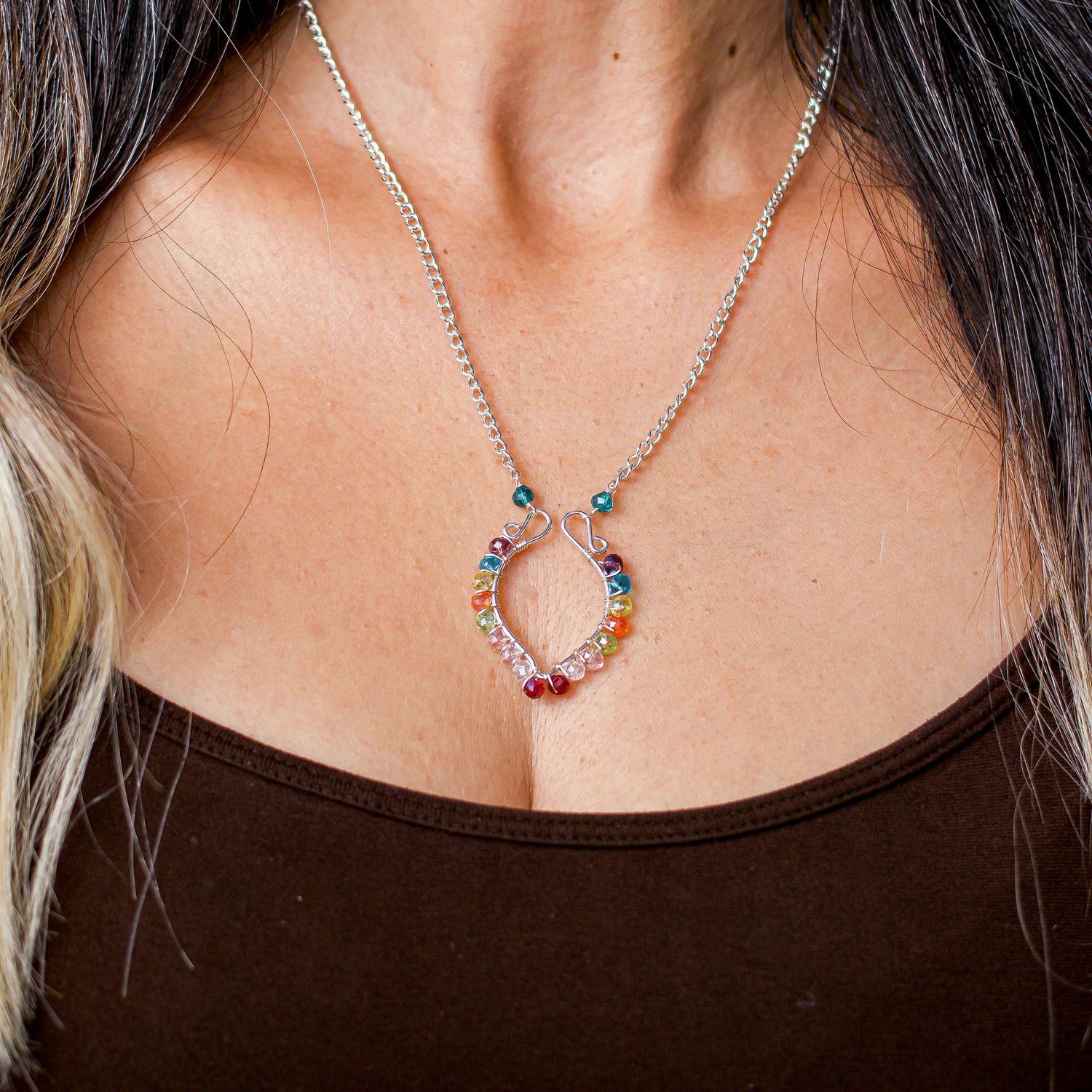 Silver Plated Color Bead necklace