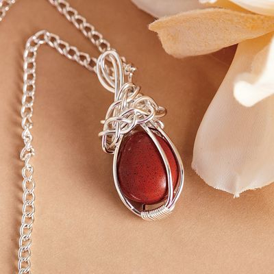 SP Red Jasper Stone Necklace