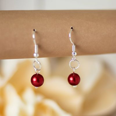 SP Red Pearl Earrings