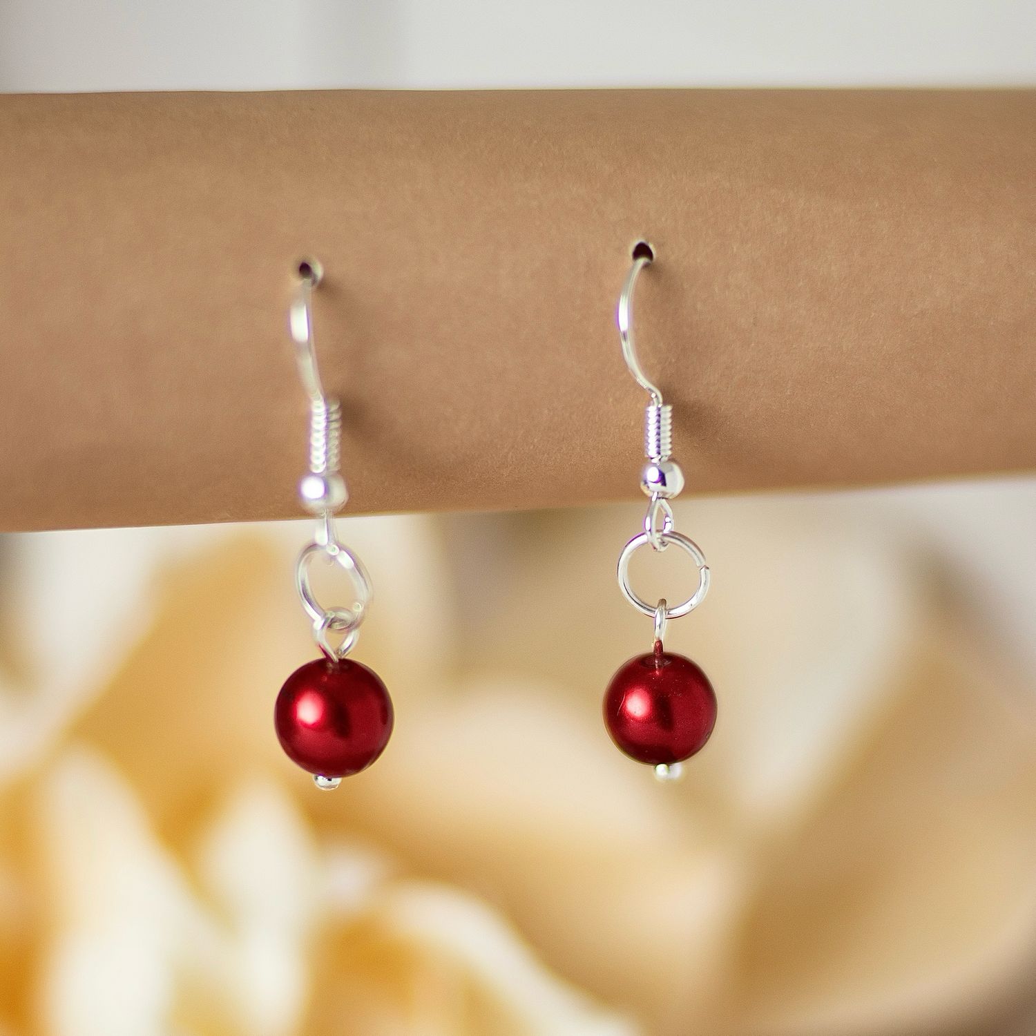 SP Red Pearl Earrings