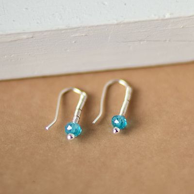 SP Light Blue Huggies Earrings