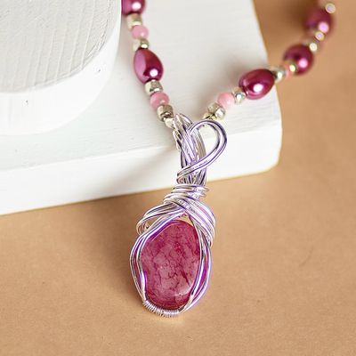 SP Rhodonite Gemstone Necklace