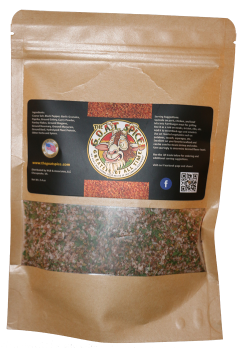 8 oz Bag GOAT Spice - Includes one free dispenser bottle