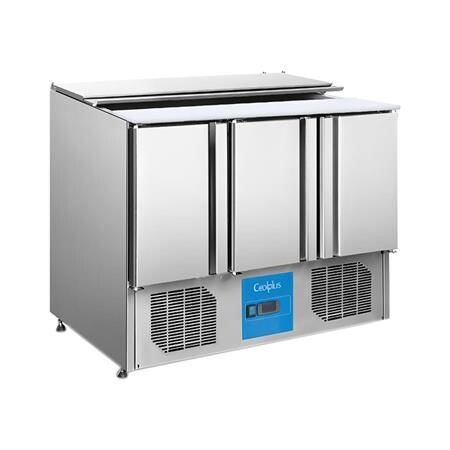 Mesa Fría para Ensaladas de 3 Puertas de 420 Litros Tipo Europeo S903 Migsa