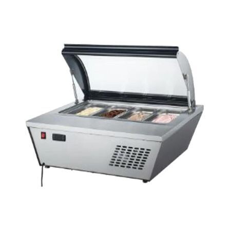 Base Congelada para Helados de 4 Insertos de Sobre Mesa con Tapa RTD-67L Migsa