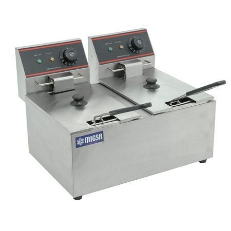 Freidora Doble de Mesa Eléctrica de 6 Litros c/Tina CKEF2LTS6 Migsa