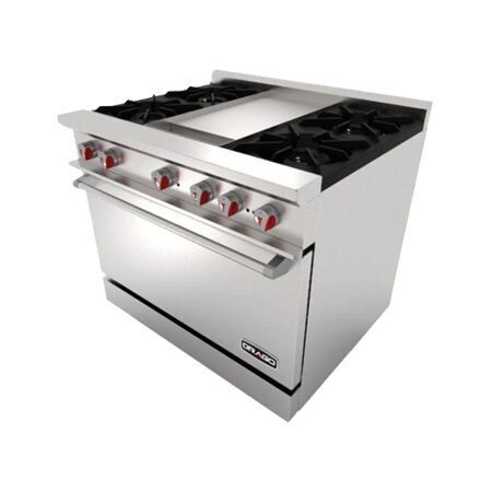 Estufa de 4 Quemadores, Horno y Plancha de 1" CG-41P Drago