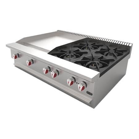 Parrilla de 4 Quemadores y Plancha de 2" CG-40PD Drago