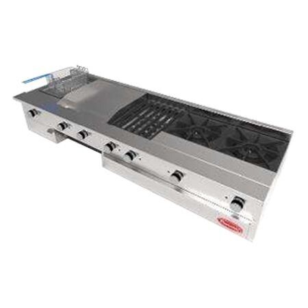 Estufa Sobre Mesa de 2 Quemadores, Asador, Plancha, Freidora y Gratinador UNIVERSAL UDM SLIM Drago