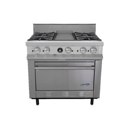 Estufa de 4 Quemadores y Plancha a Gas SSE4QP San-Son