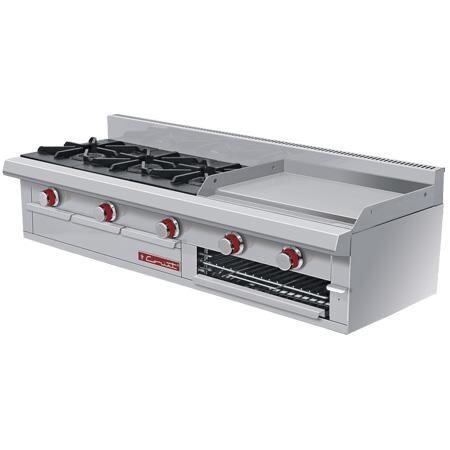 Estufa a Gas 3 Quemadores + 1 Plancha + 1 Gratinador EC-3-GRILL PETIT DE MESA ECO Coriat
