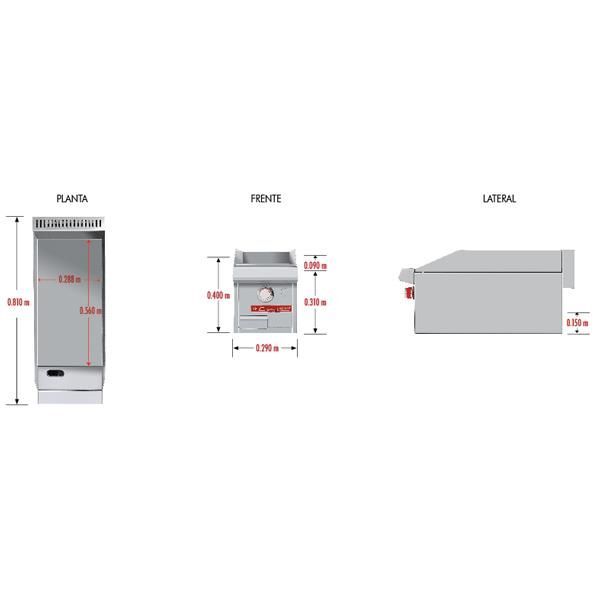 Plancha a Gas 1 Quemador CV-1 MÁSTER ECO Coriat