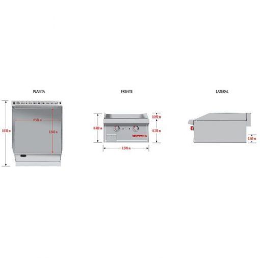 Plancha a Gas 2 Quemadores CV-2 MÁSTER ECO Coriat