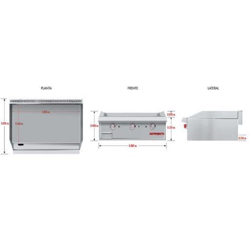 Plancha a Gas 3 Quemadores CV-3 MÁSTER ECO Coriat