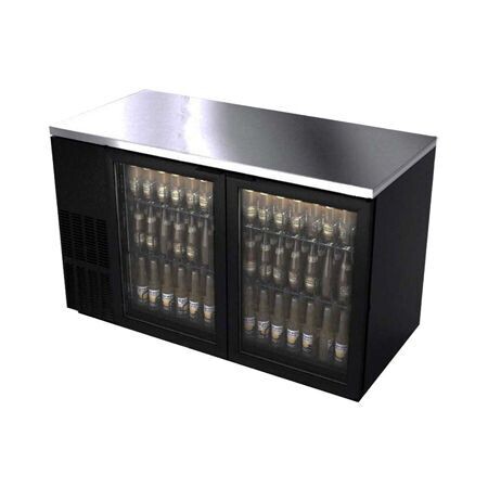 Refrigerador de Contra Barra 2 Puertas de Cristal Vinil Negro ABBC-58G-HC (Professional Line) Asber