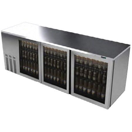 Refrigerador de Contra Barra 3 Puertas de Cristal Acero Inoxidable ABBC-94-SG-HC (Professional Line) Asber