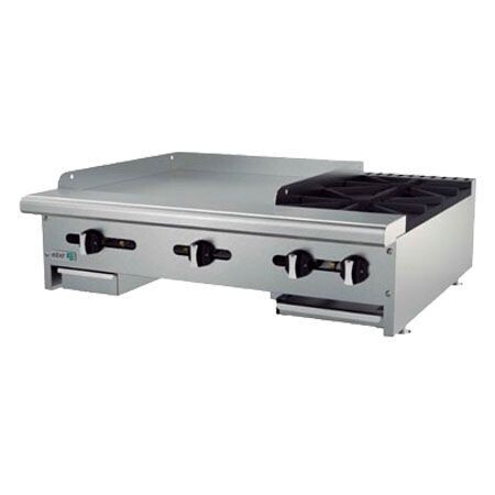 Parrilla a Gas de 2 Fuegos Abiertos + Plancha AEM-G24-B2-36-H (Restaurant Line) Asber