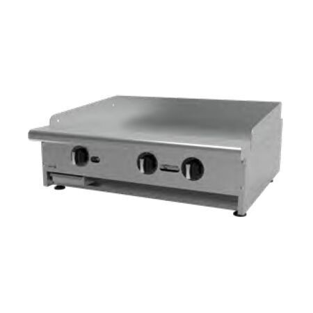 Plancha Lisa Termostática a Gas con Placa de 3/4″ AETG-36-H (Restaurant Line) Asber