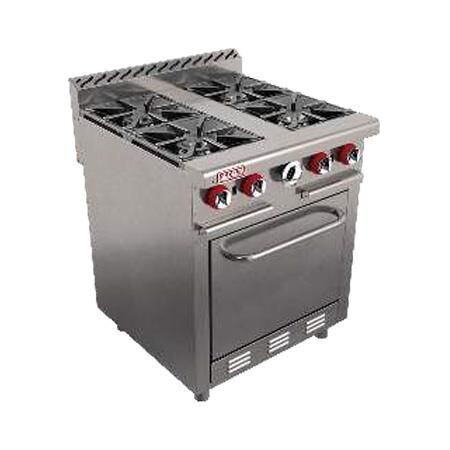 Estufa Comercial 4 Quemadores + Horno a Gas H-4 MIX (Aquiles) Delta