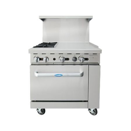 Estufa con Horno 2 Quemadores y Plancha 24″ AGR-2B24GR-36 Cook Rite