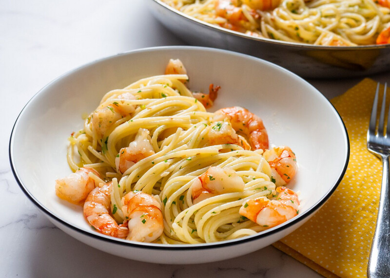Shrimp Scampi (over Linguini)