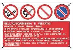 Cartelli multisimbolo - Divieti autorimessa