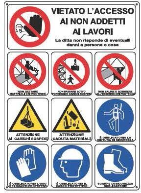 Cartelli vari-Vietato l'accesso ai non addetti ai lavori