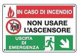 Cartelli multisimbolo - Non usare ascensore 2