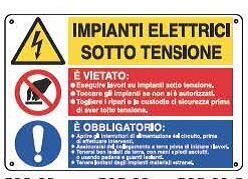 Cartelli multisimbolo - Impianti elettrici sotto tensione