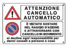 Cartelli multisimbolo - Cancello automatico 2