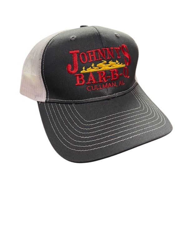 Johnny's Gray and White Logo Hat