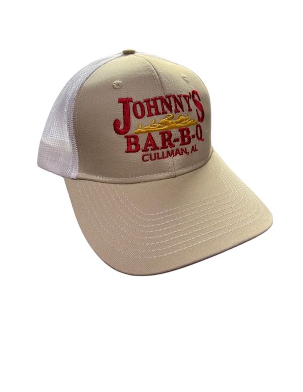 Johnny's Khaki  and White Logo Hat