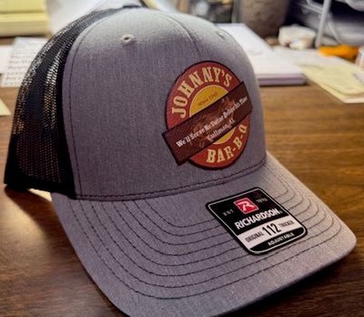 Johnny's Gray and Black Logo Patch Hat