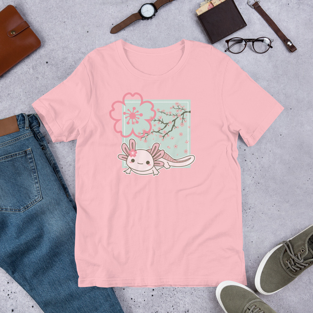 Cherry Blossom Axolotl | Unisex t-shirt