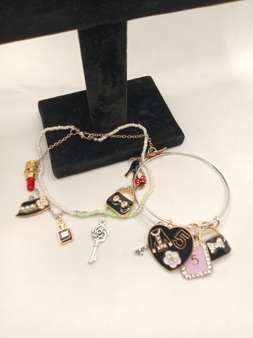 Perfect Charm Set, Baby – Bangle + Beaded Bracelet (2-Piece Gold Set)