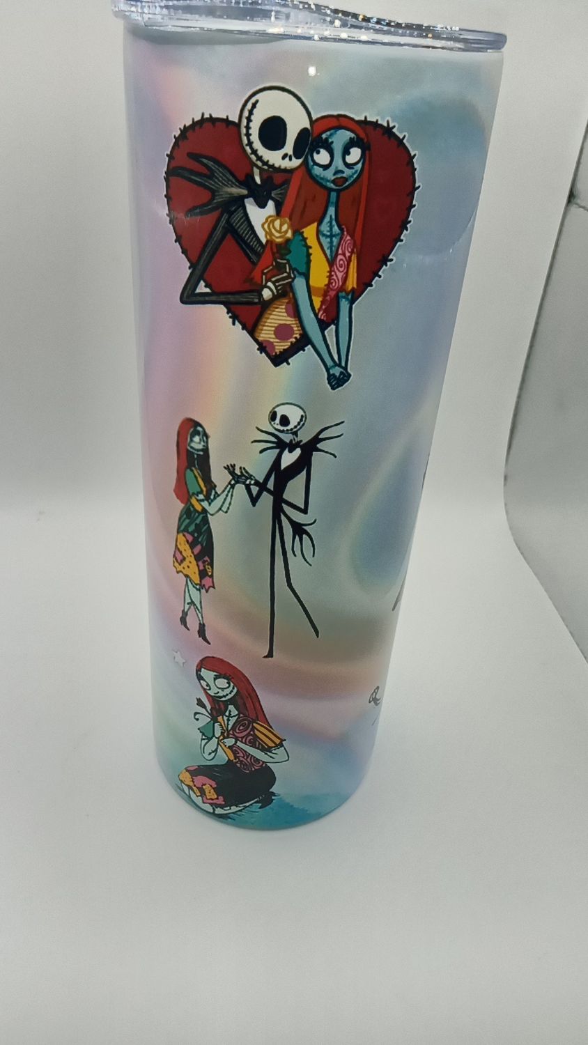 20 oz Romantic Gothic Love Story Tumbler – Full Wrap, Lid &amp; Reusable Straw