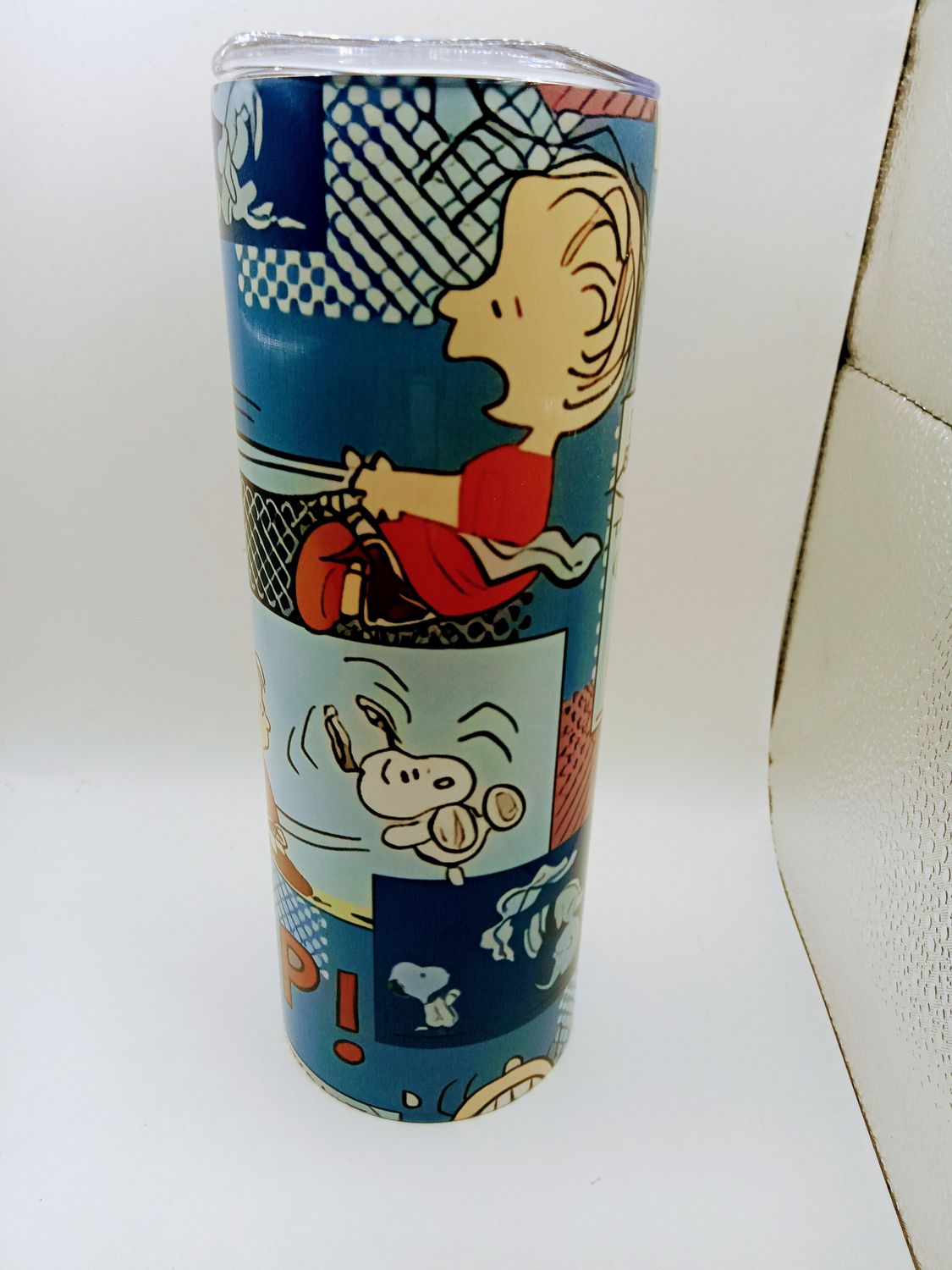 20 oz Nostalgic Comic Strip Tumbler – Blue Stainless Steel
