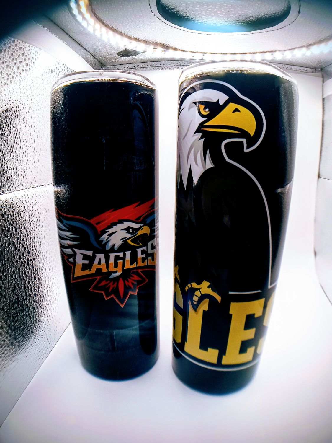 20 oz Bold Eagle Pride Tumbler – Black, White &amp; Gold with Eagle Head