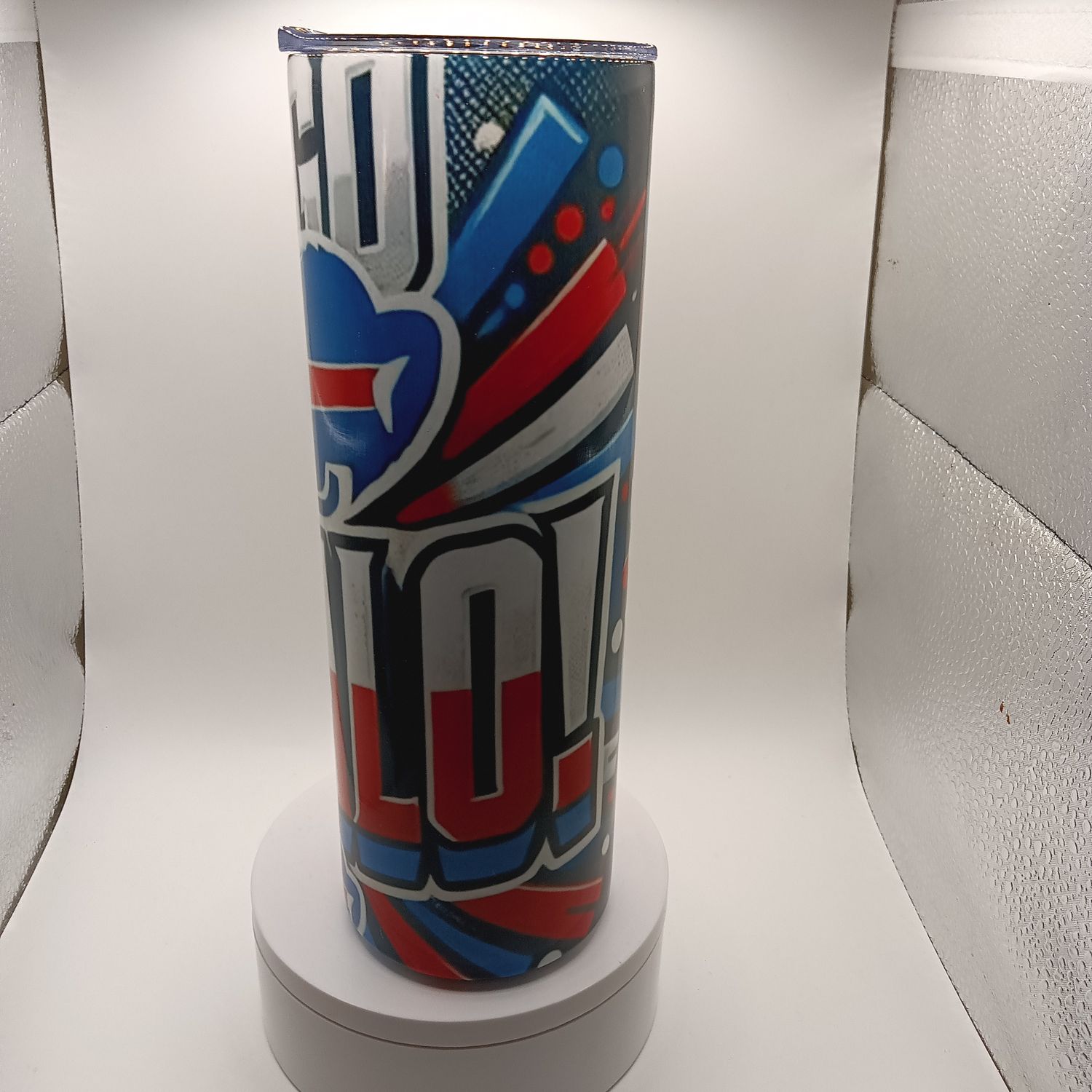20 oz “Let’s Go Buffalo” Team Spirit Tumbler – Blue, Red &amp; White with Buffalo Design