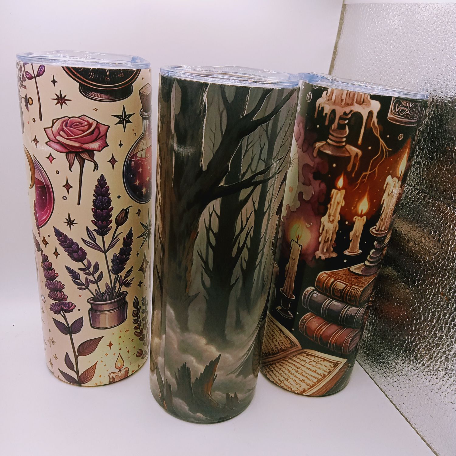 Spooky Halloween Tumbler Collection – Witchy, Celestial &amp; Gothic Magic Designs