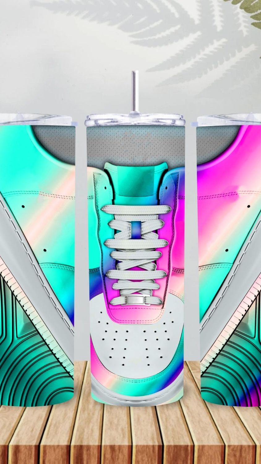 Rainbow Sneaker 20 oz Tumbler – Fun Tennis Shoe Design