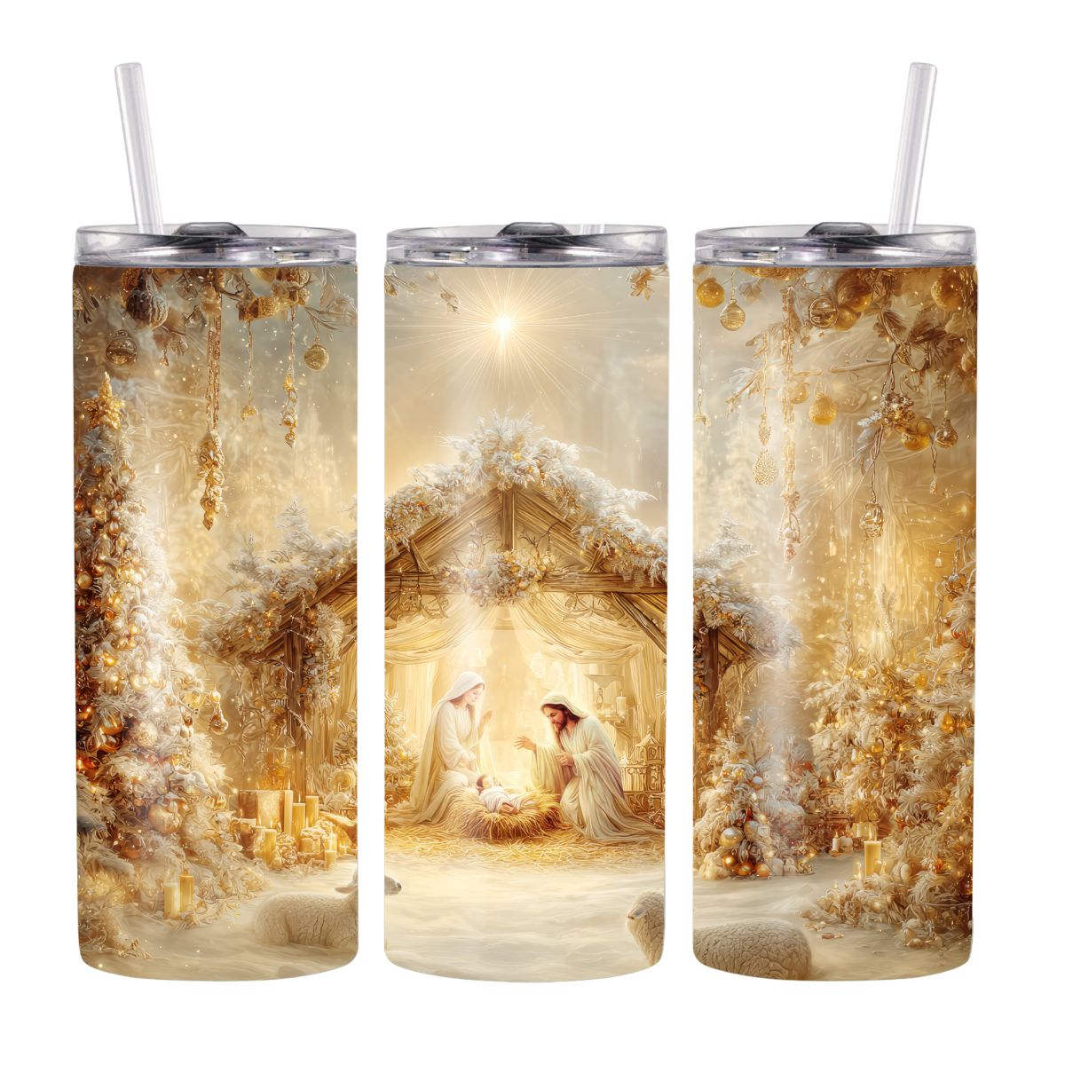 Nativity 20oz Insulated Tumbler – Holy Family Scene